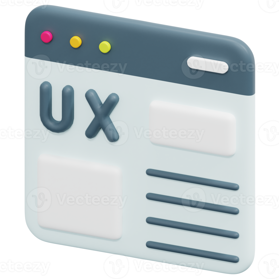 ux interface 3d render icon illustration png