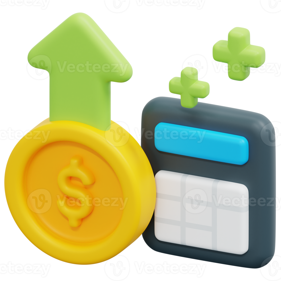 profit 3d render icon illustration png