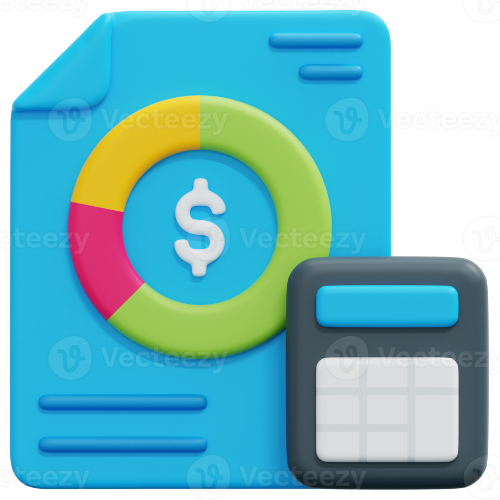 budget 3d render icon illustration png