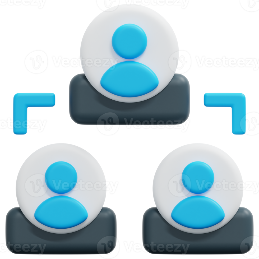 organisation Diagram 3d framställa ikon illustration png