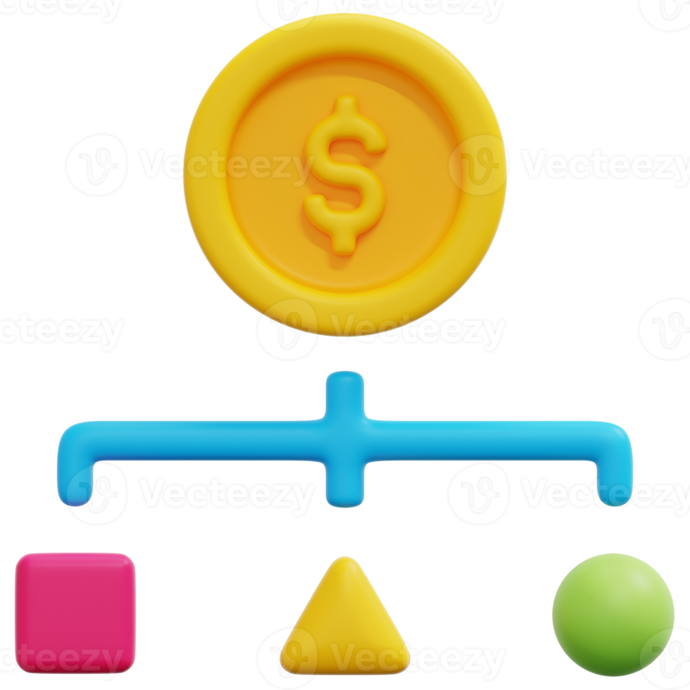 cost structure 3d render icon illustration png