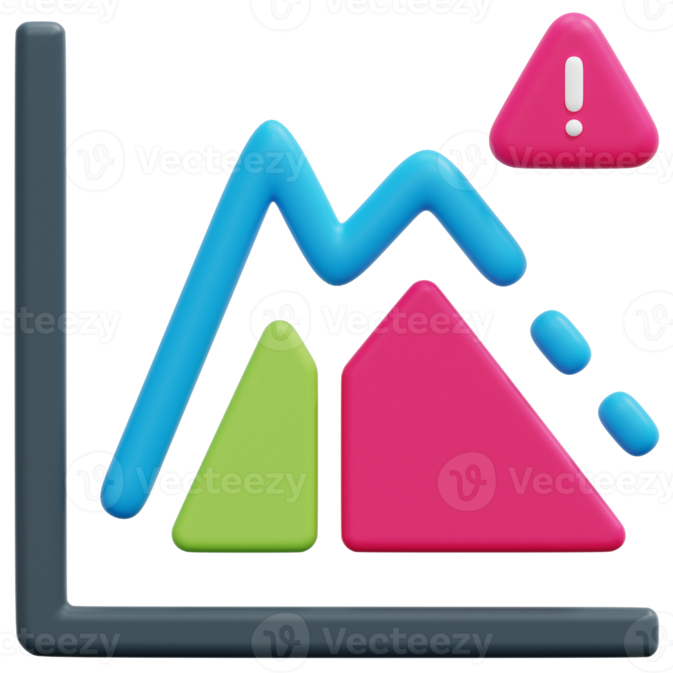 illustration de l'icône de rendu 3d de risque png