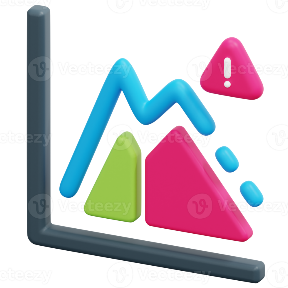 illustration de l'icône de rendu 3d de risque png