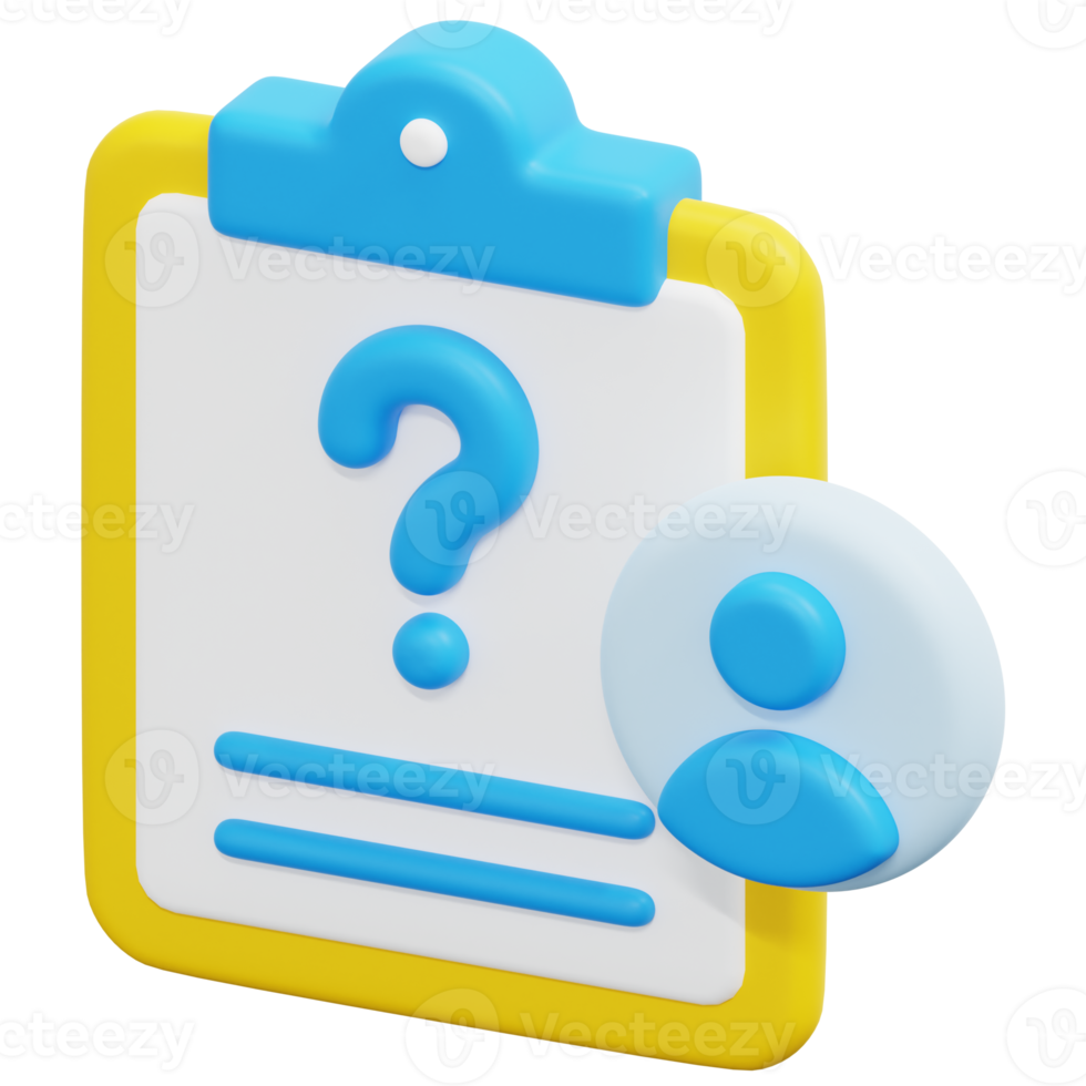 question 3d render icon illustration png