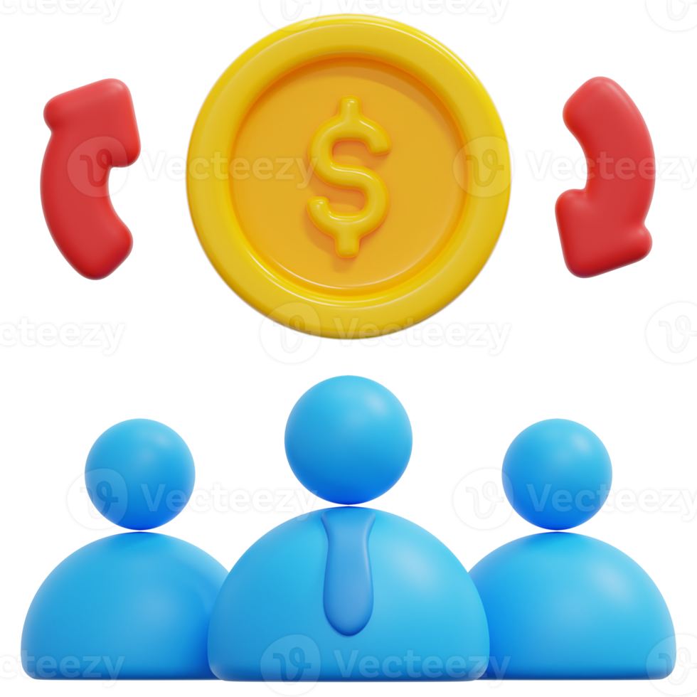 crowdfunding 3d render icon illustration png