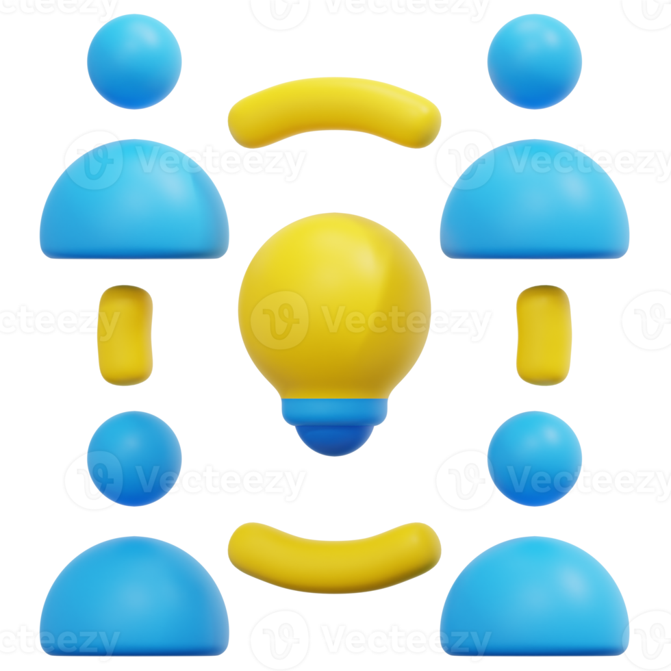 brainstorm 3d render icon illustration png