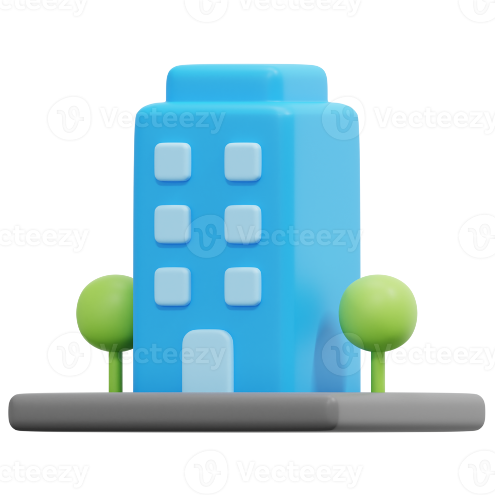 building 3d render icon illustration png