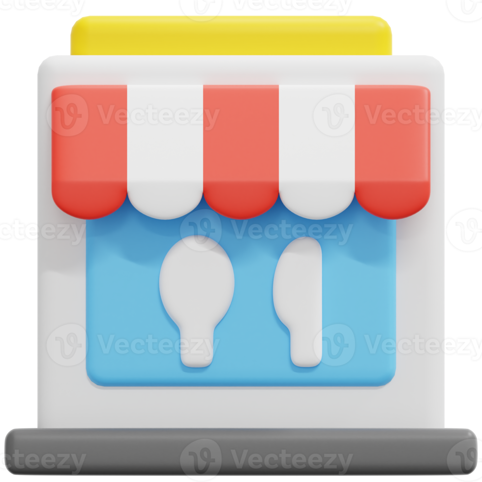 restaurant 3d render icon illustration png