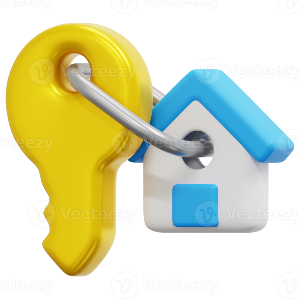 door key 3d render icon illustration png