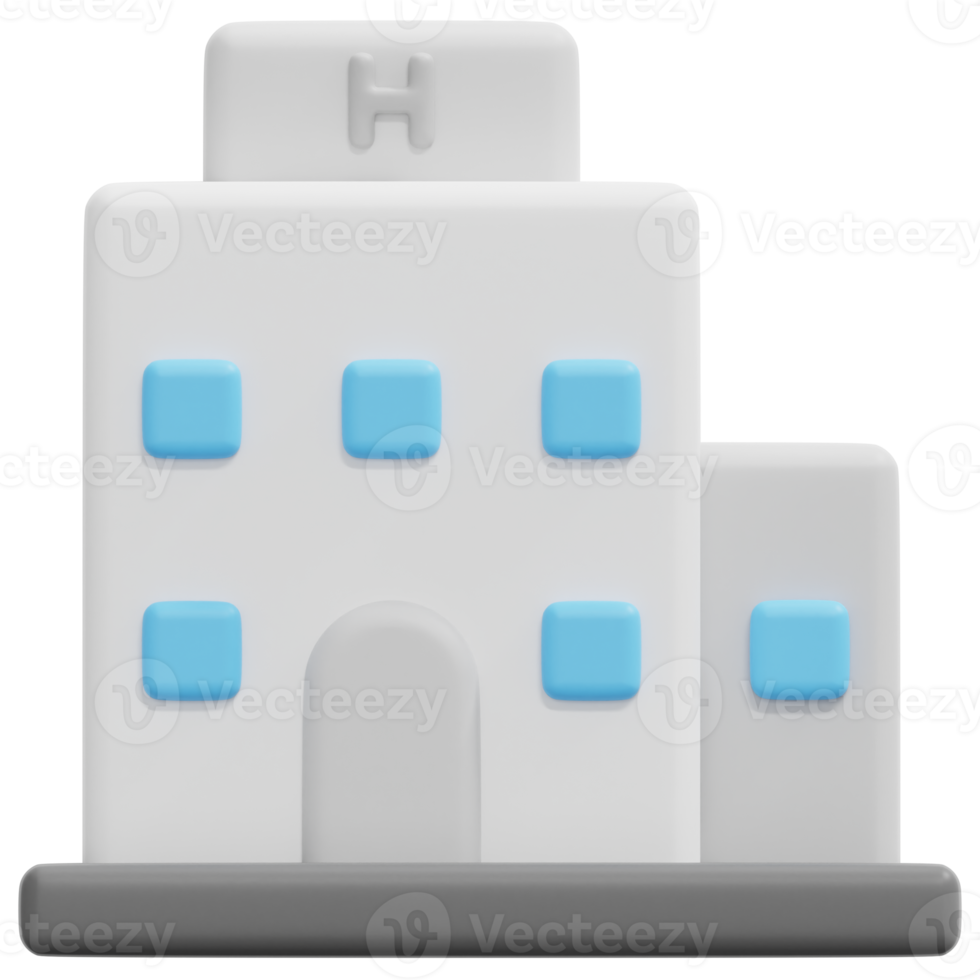 illustration de l'icône de rendu 3d de l'hôtel png