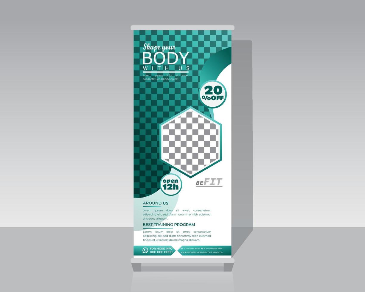 Gym or Fitness roll Up Banner vector