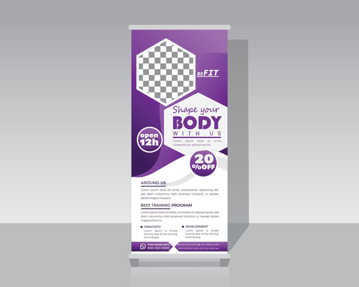 Gym or Fitness roll Up Banner vector