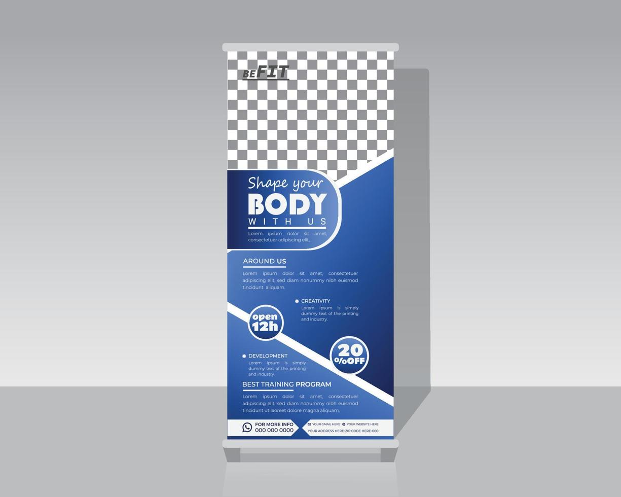 Gym or Fitness roll Up Banner vector