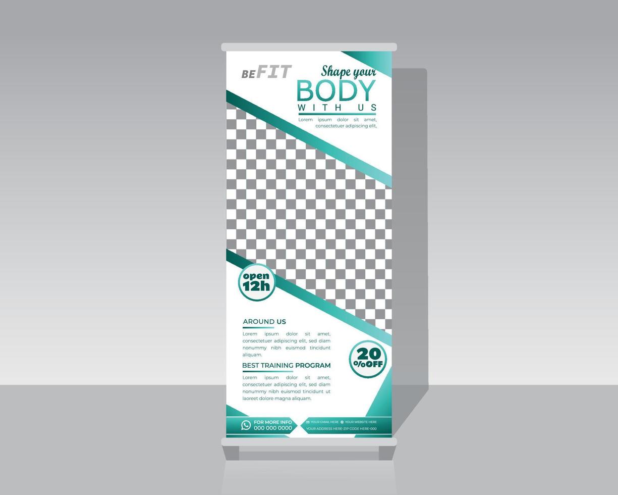 Gym or Fitness roll Up Banner vector