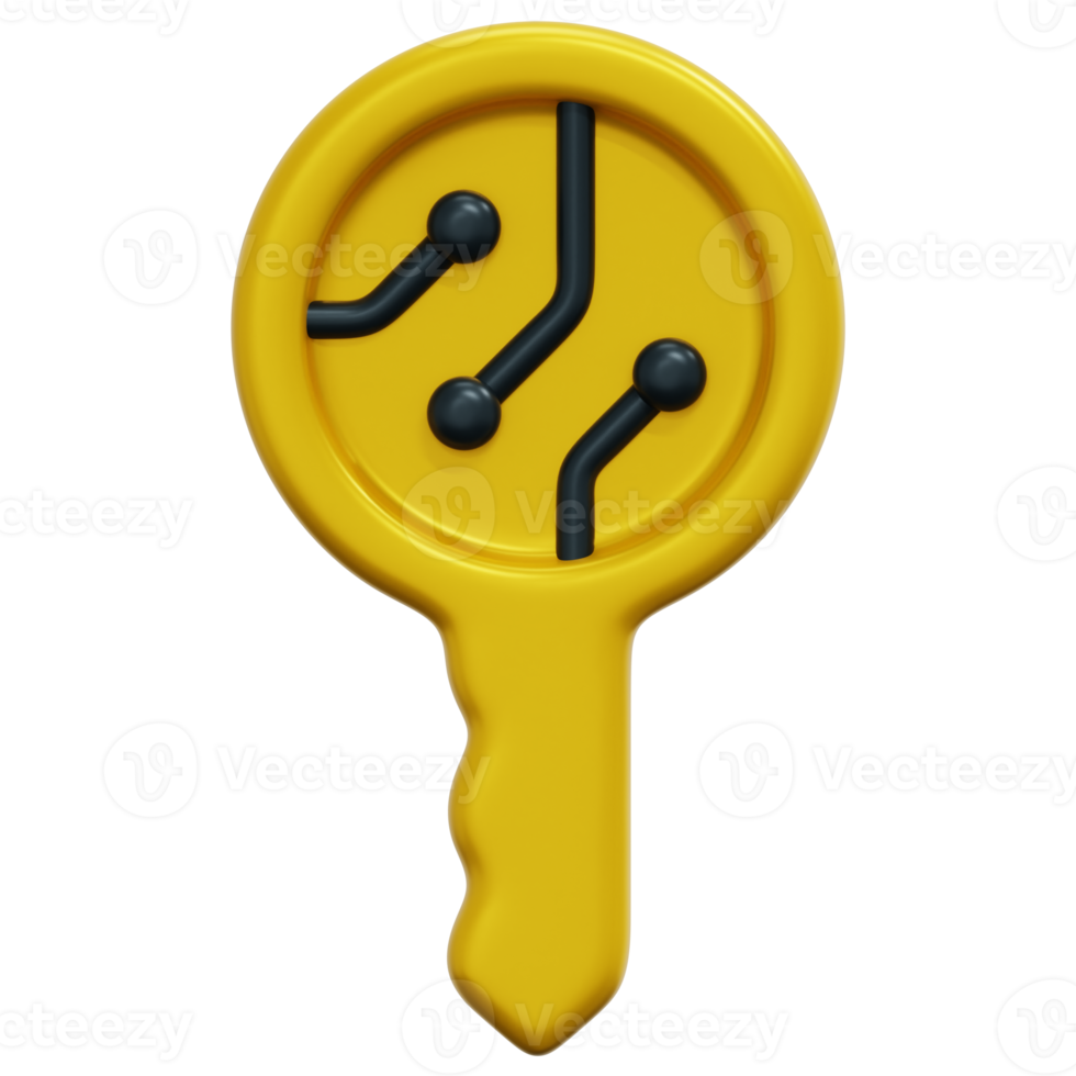 private key 3d render icon illustration png