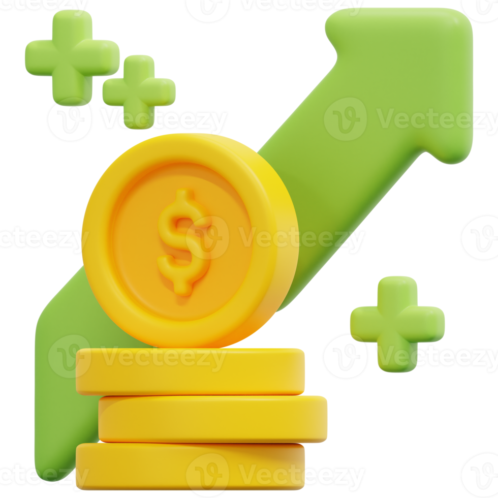 income 3d render icon illustration png