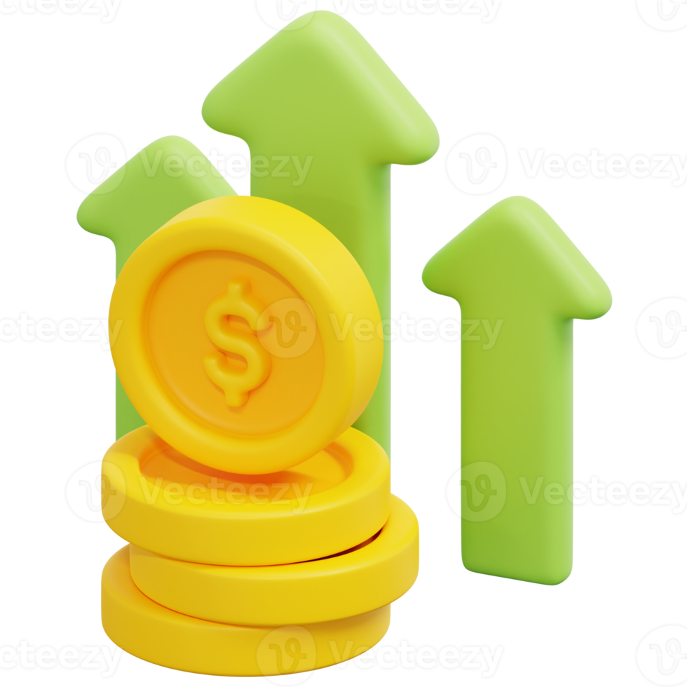 revenue 3d render icon illustration png