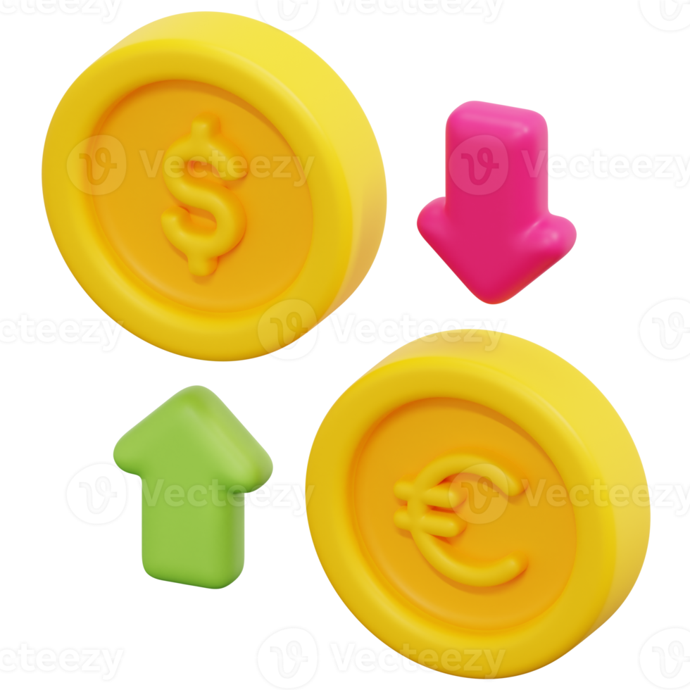 exchange 3d render icon illustration png