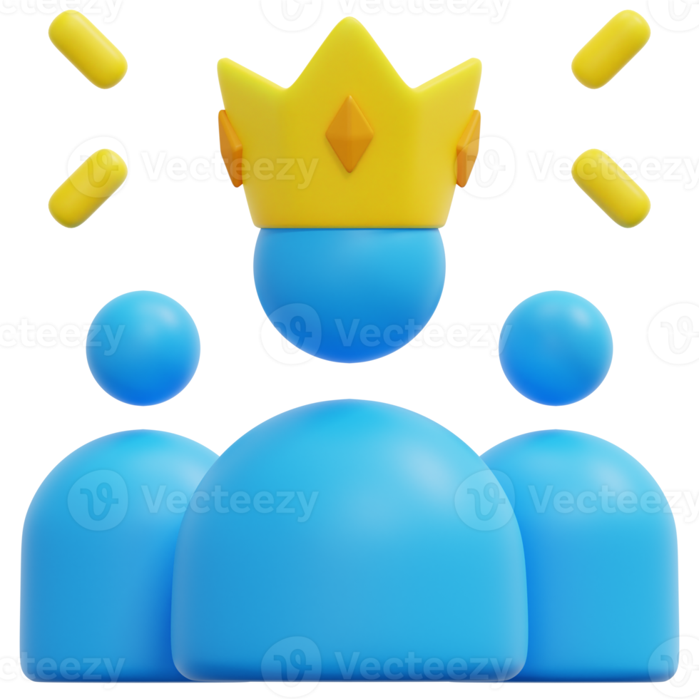 leader 3d render icon illustration png