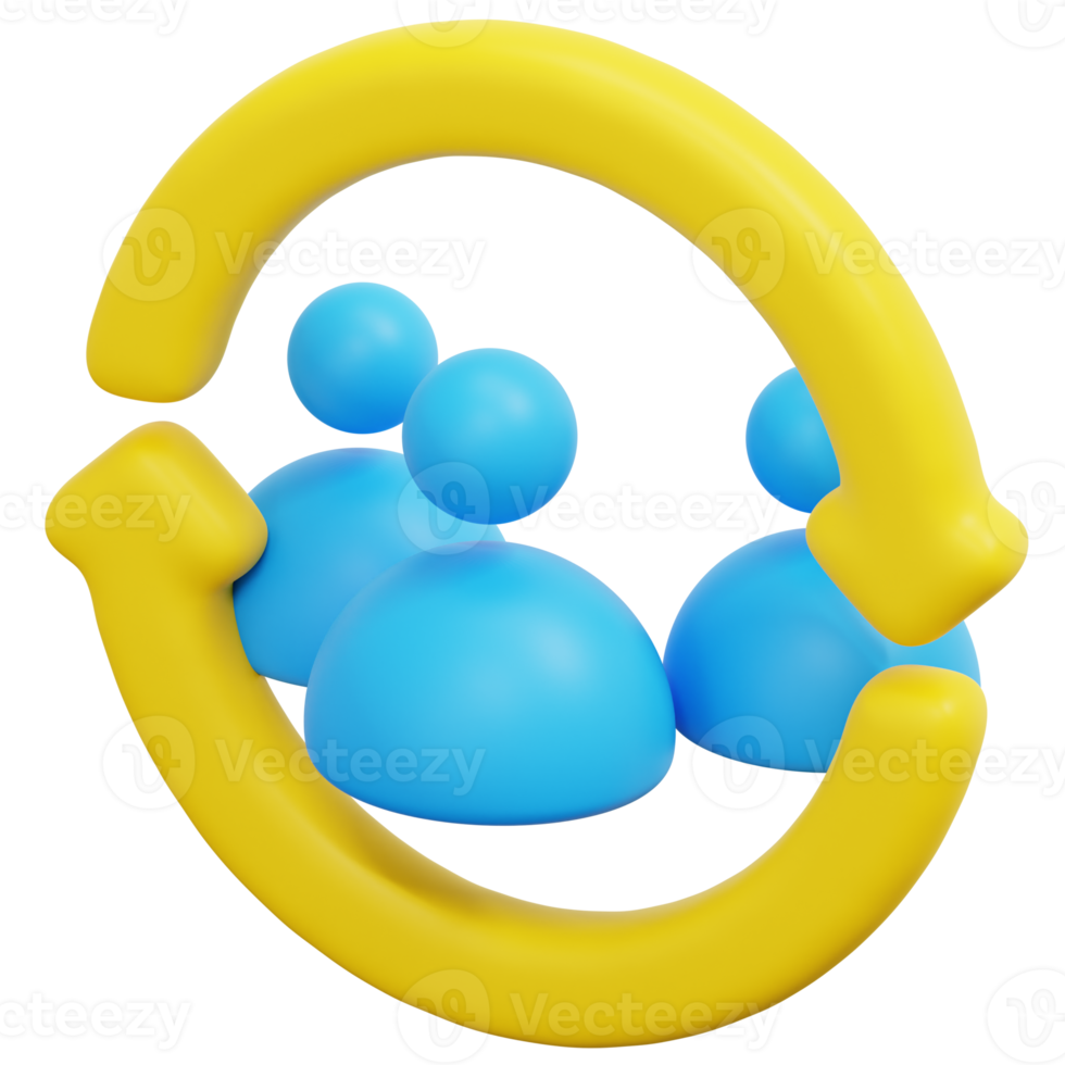teamwork 3d render icon illustration png