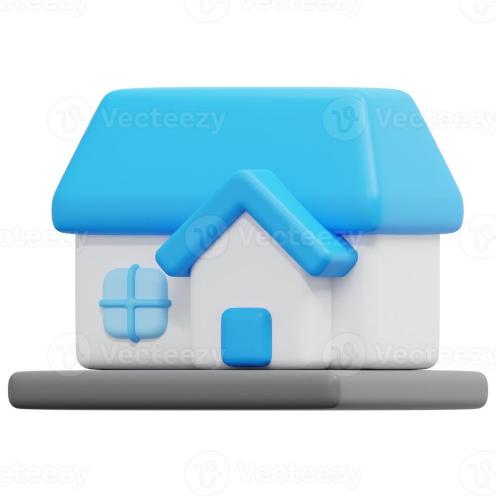 house 3d render icon illustration png