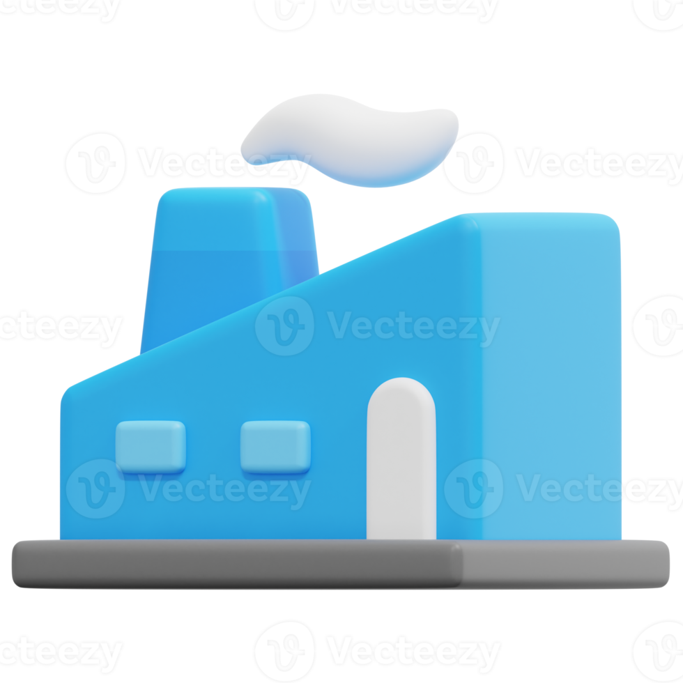 factory 3d render icon illustration png