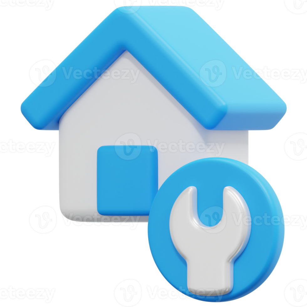 house repair 3d render icon illustration png