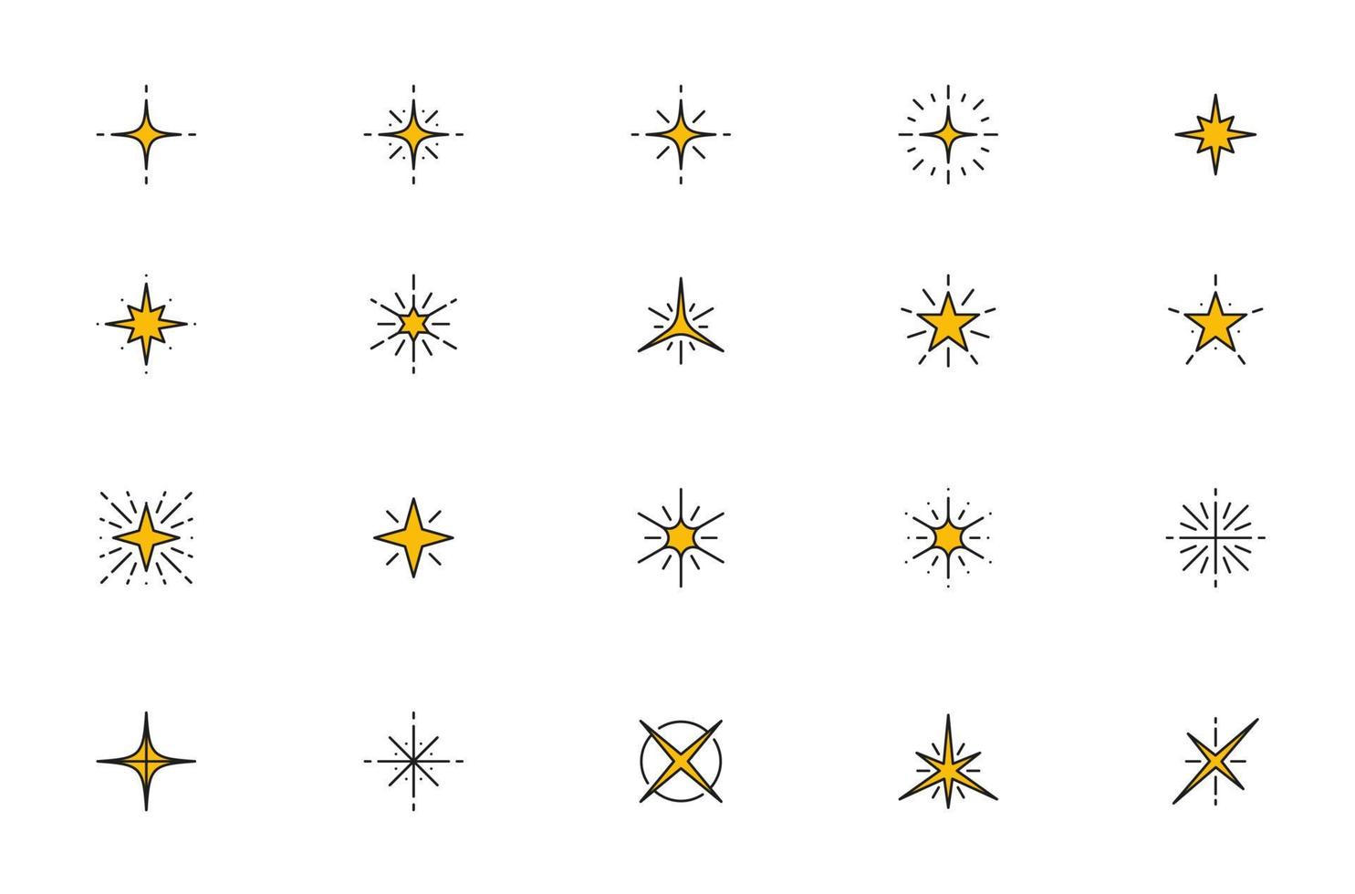 Star sparkles, twinkles, star burst flashes shine vector