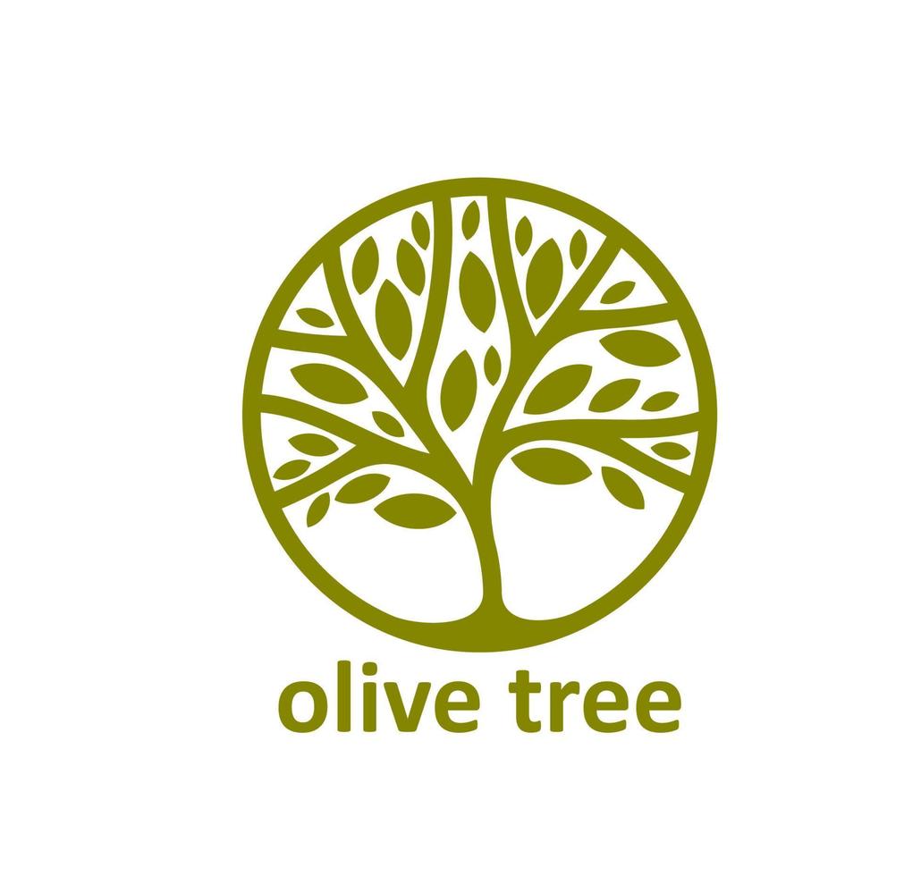 Olive tree, agriculture company symbol or icon vector