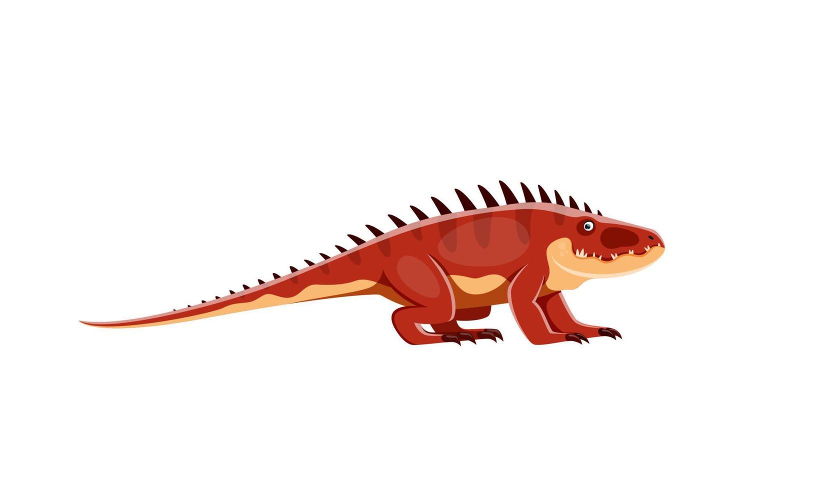 Cartoon Shansisuchus dinosaur funny character vector