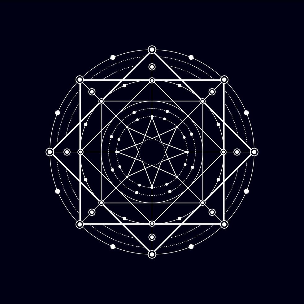 Ethnic masonic symbol geometric shape, magic sign vector