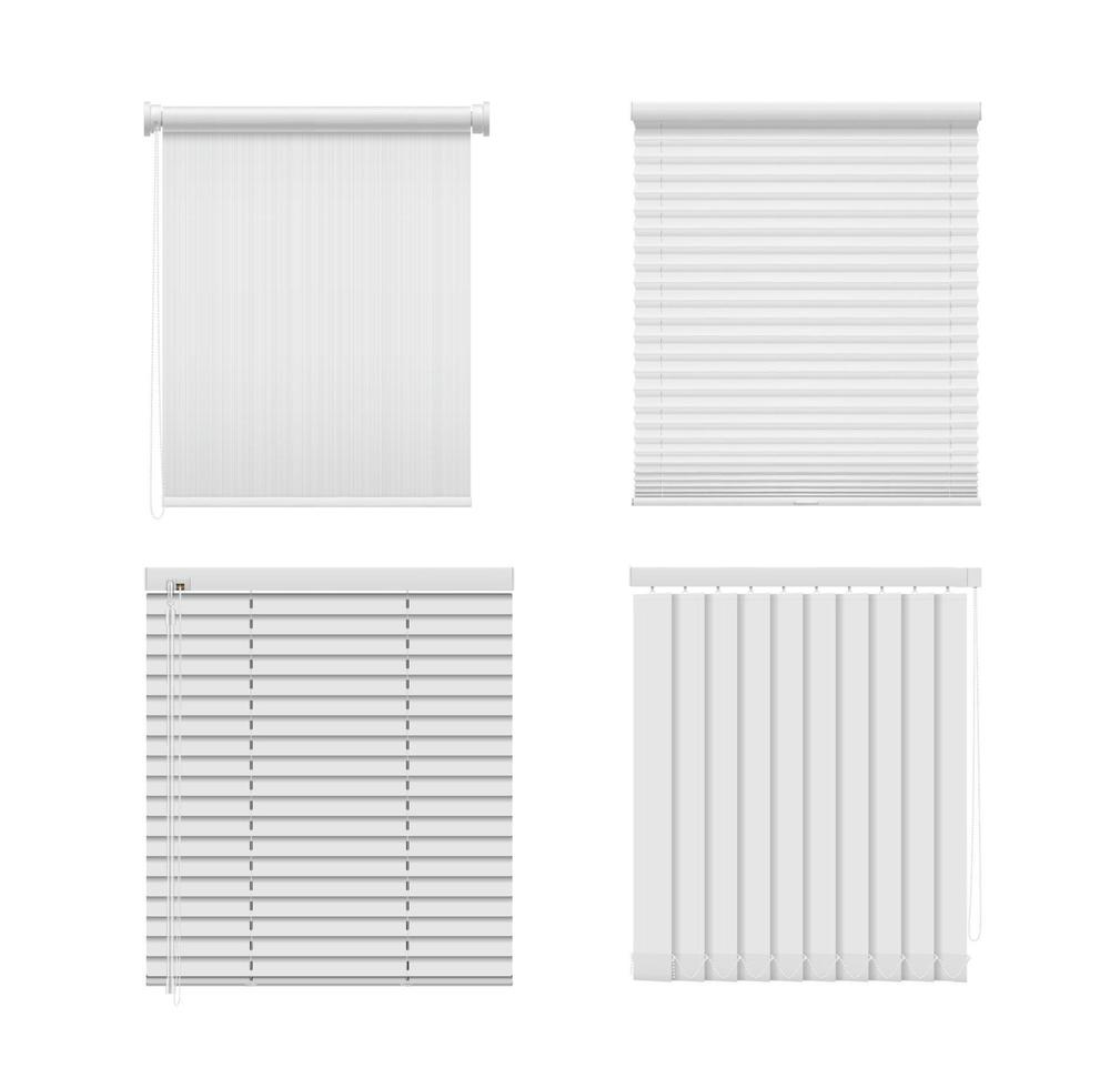 Roller window blinds and curtains, roll jalousie vector