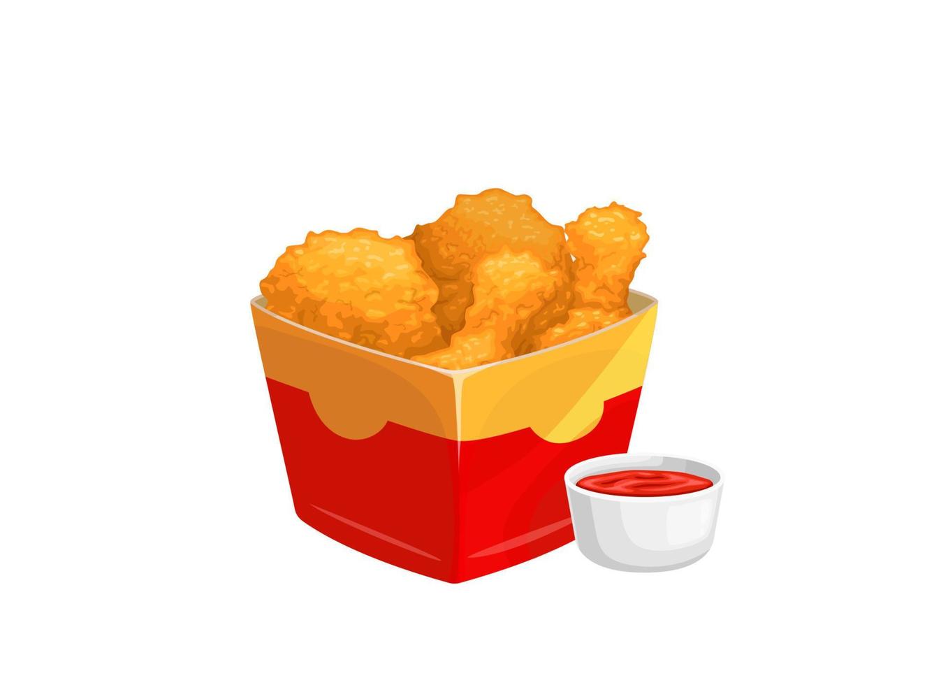 Cartoon fried chicken legs. vector crispy nuggets