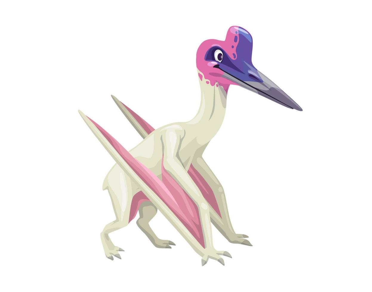 Cartoon quetzalcoatlus dinosaur character, vector