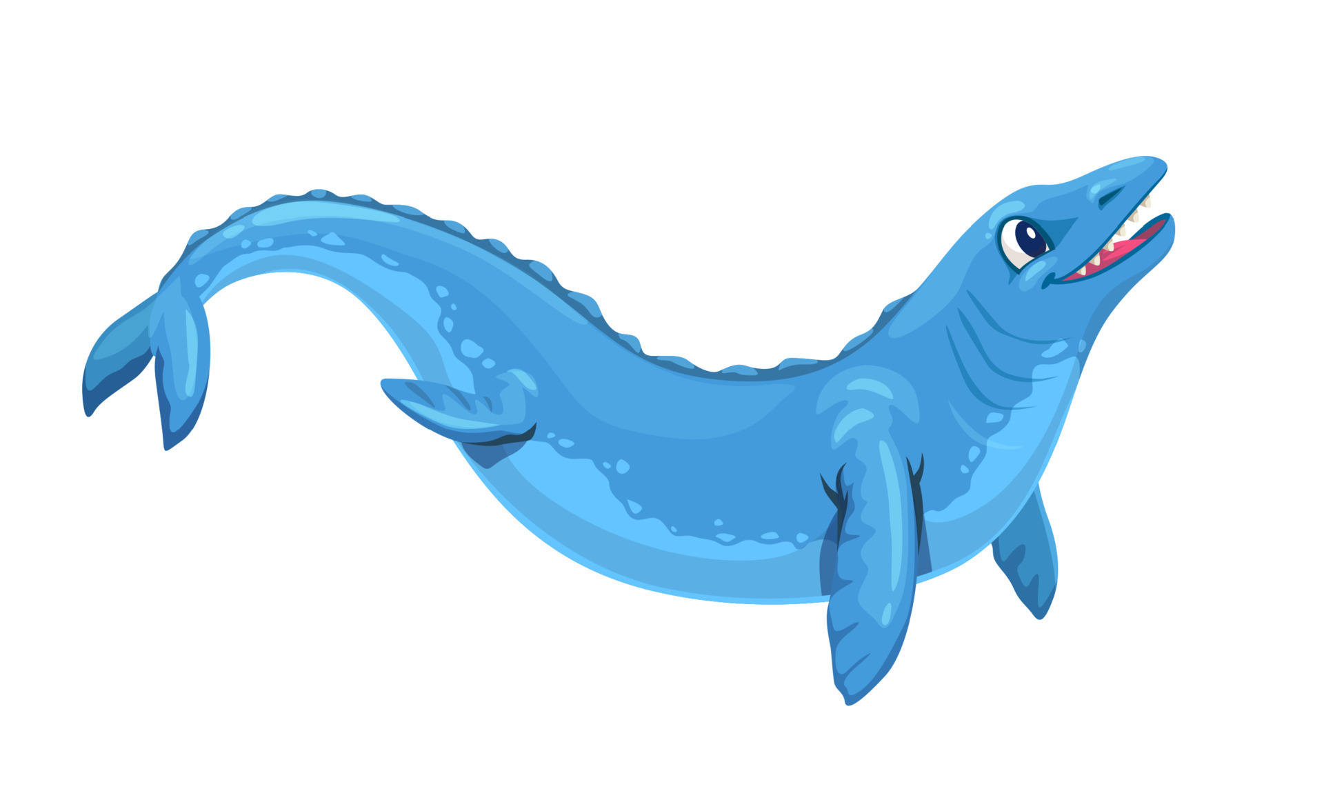 Cartoon basilosaurus dinosaur predatory character 21616011 Vector Art