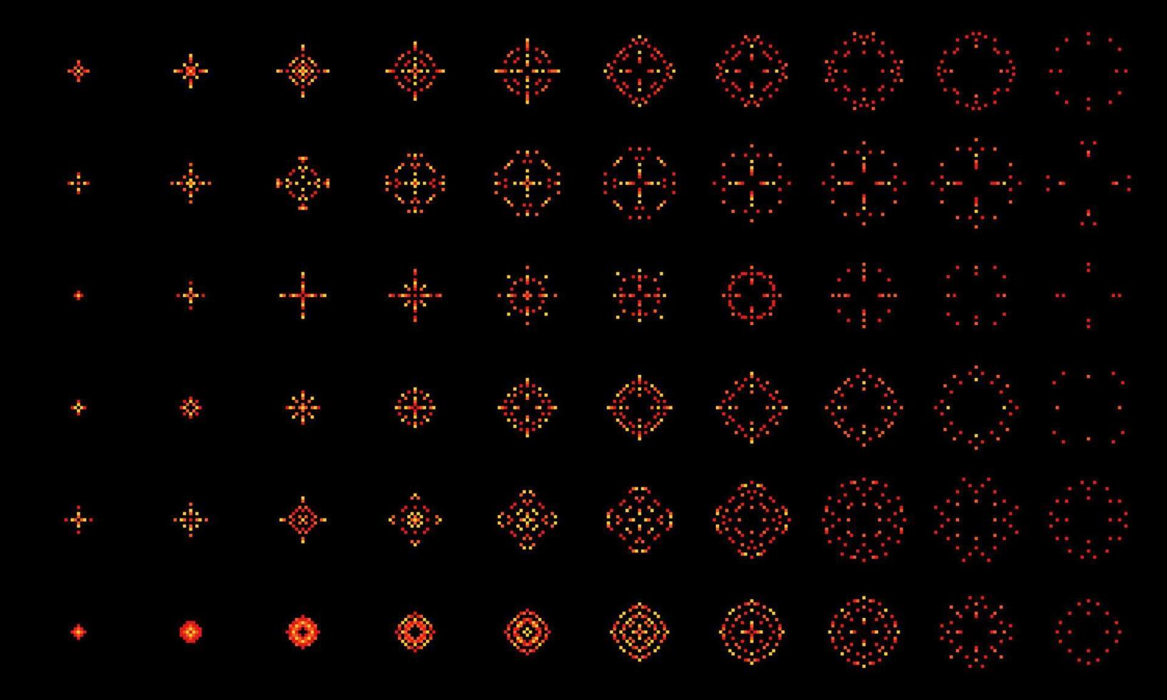 píxel explosión y Estallar animación, 8 poco auge vector