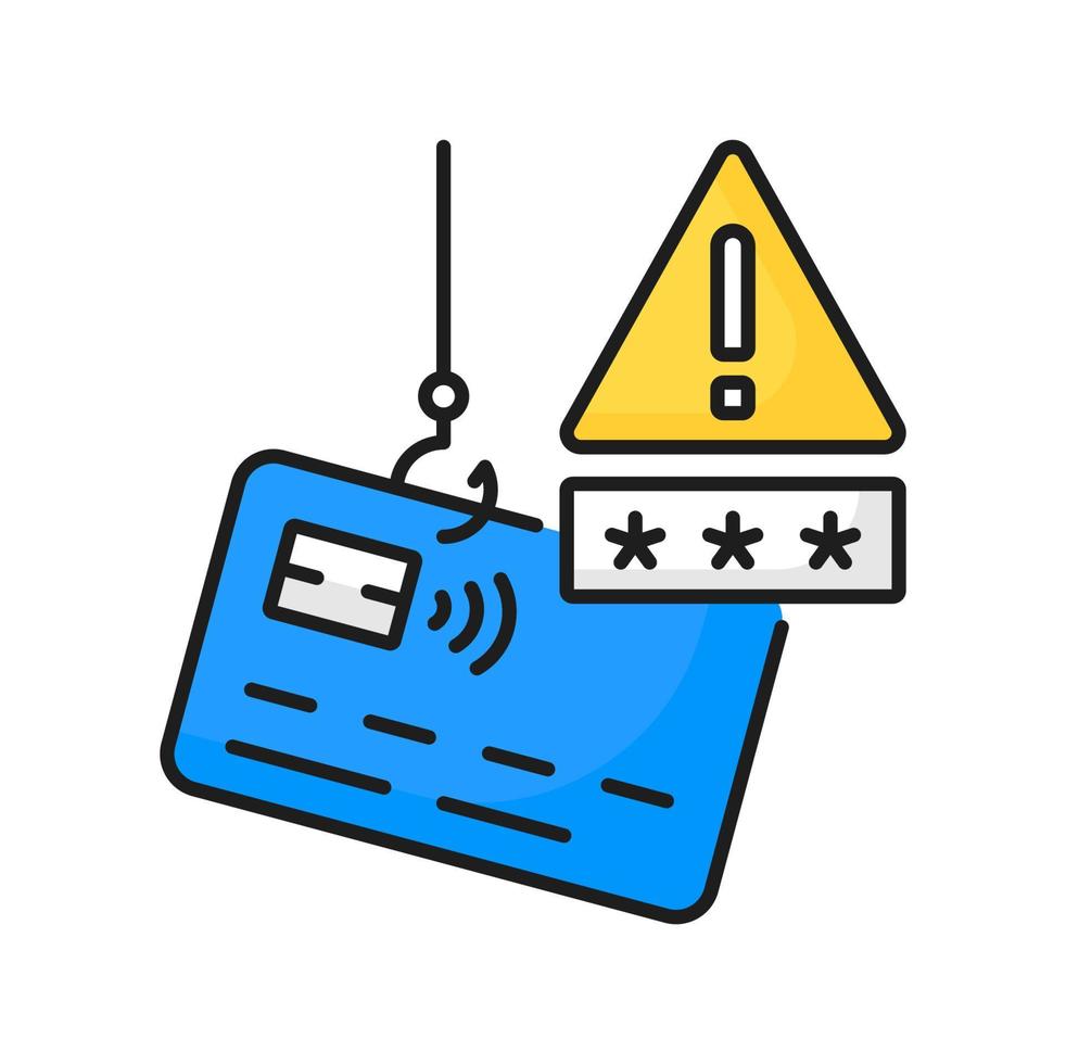 Phishing login and password from credit card icon vector