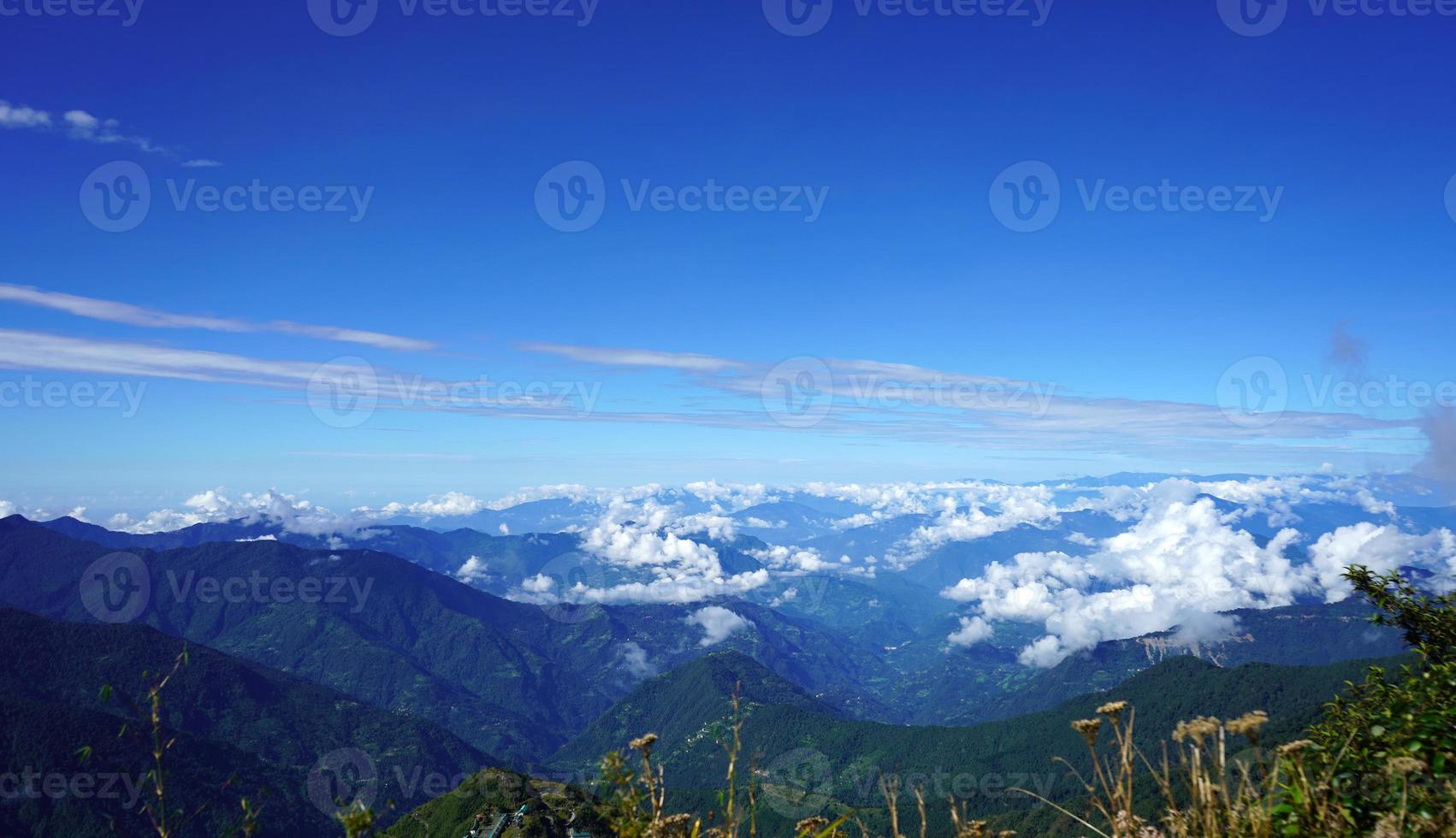 Blue sky and White Clouds of Himalayan Range of Silk Route Sikkim photo