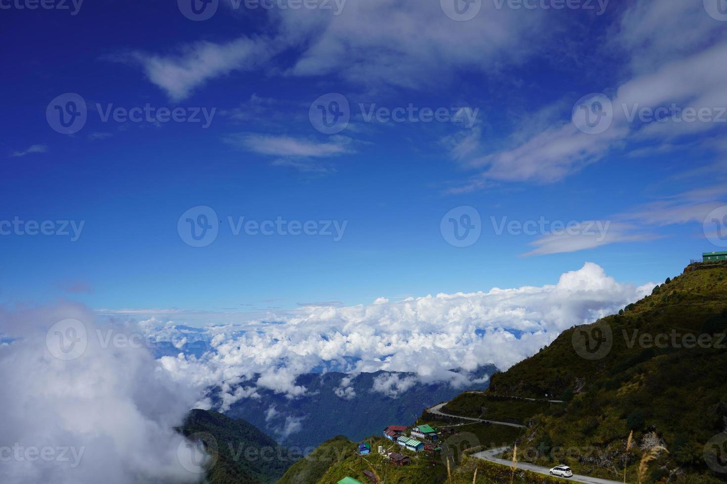 Side View of Silk Route Zig Zag Road Sikkim photo