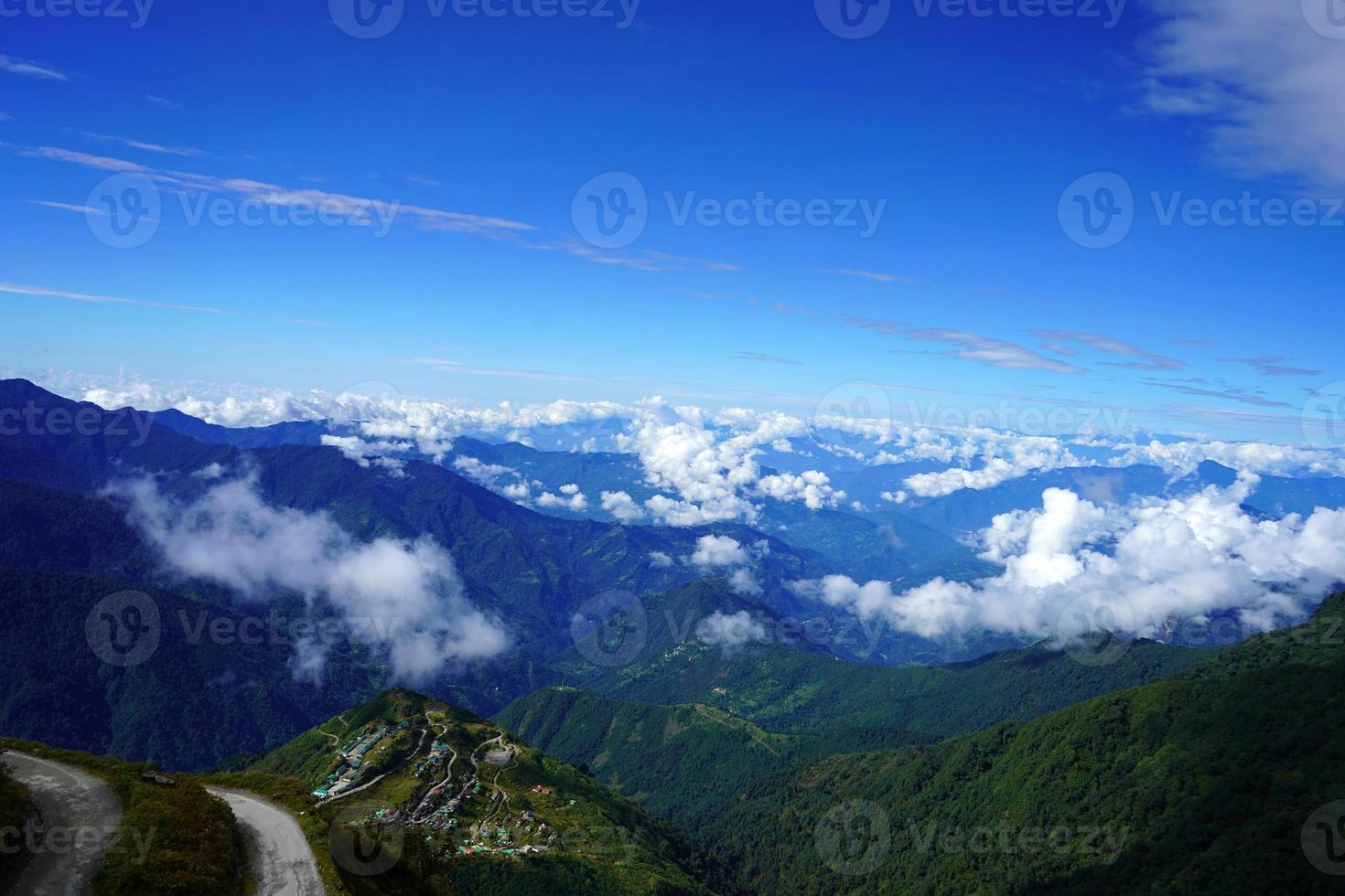 Old Silk Route and Zuluk Village in Background photo