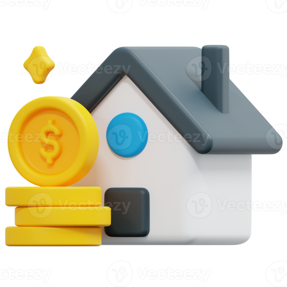 mortgage 3d render icon illustration png