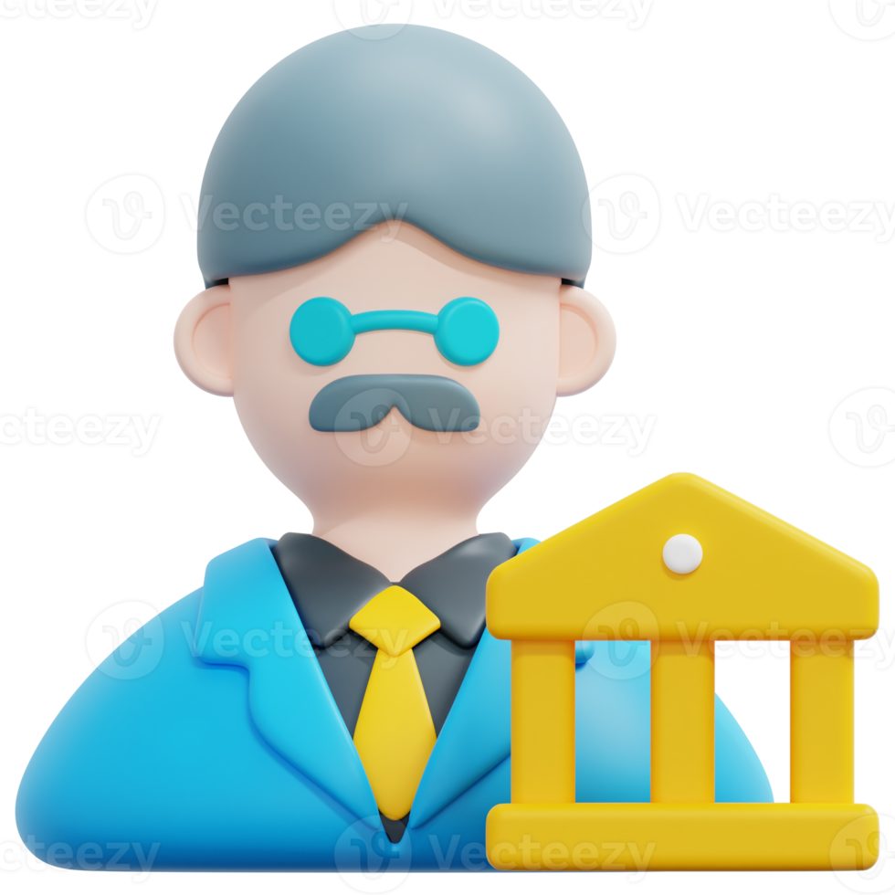 Banker 3d machen Symbol Illustration png