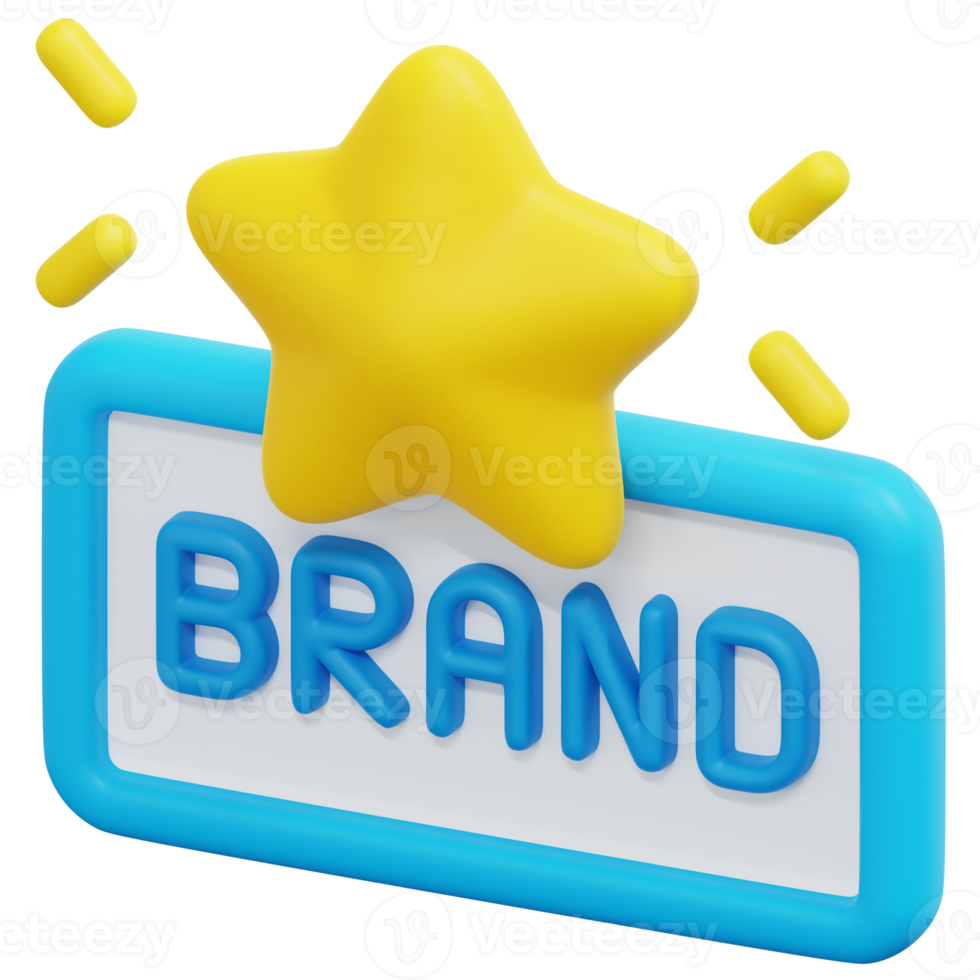 brand 3d render icon illustration png