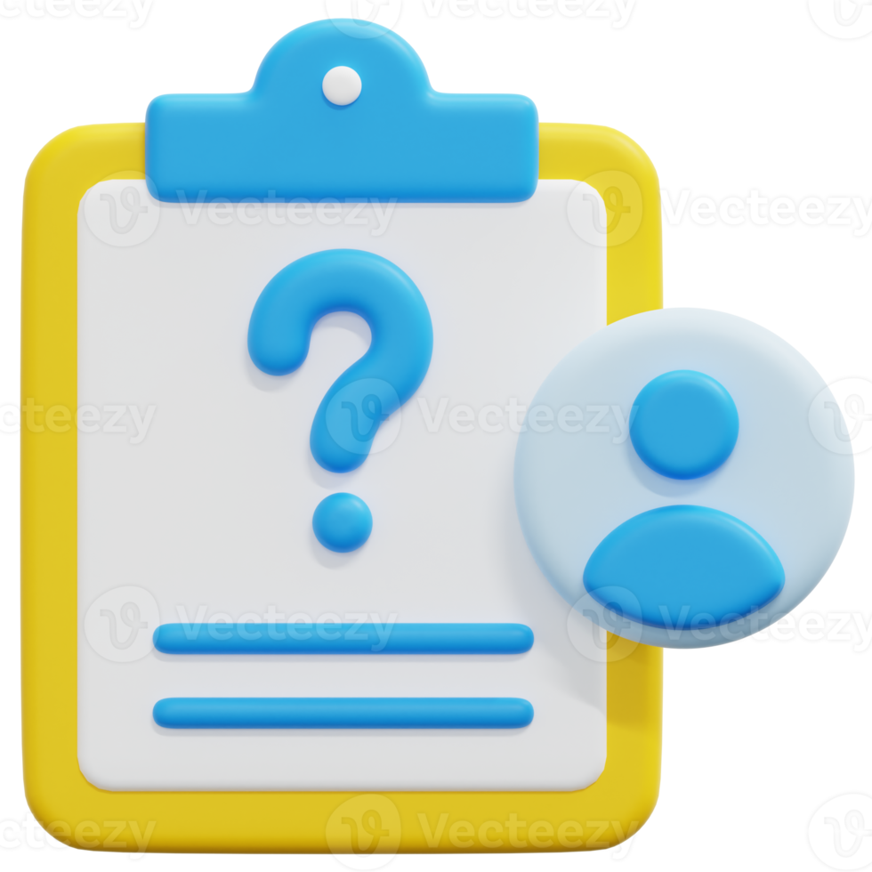 question 3d render icon illustration png