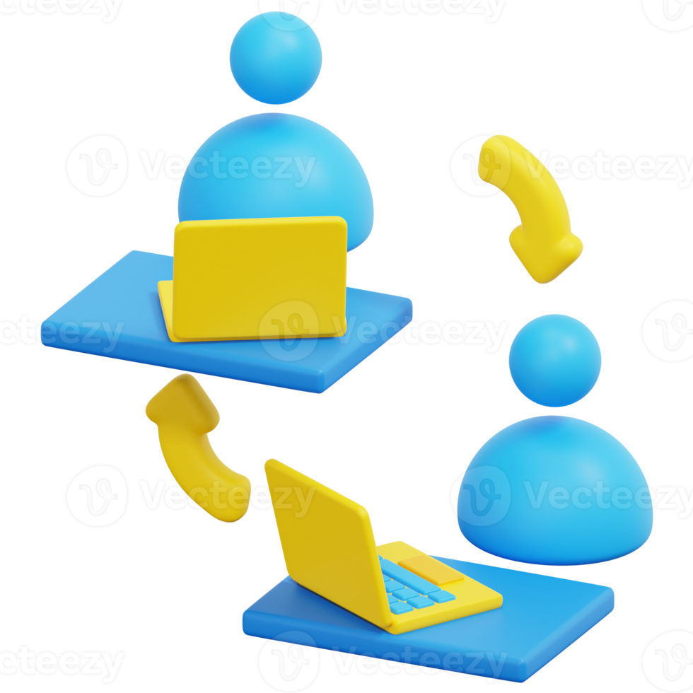 teamwork 3d render icon illustration png