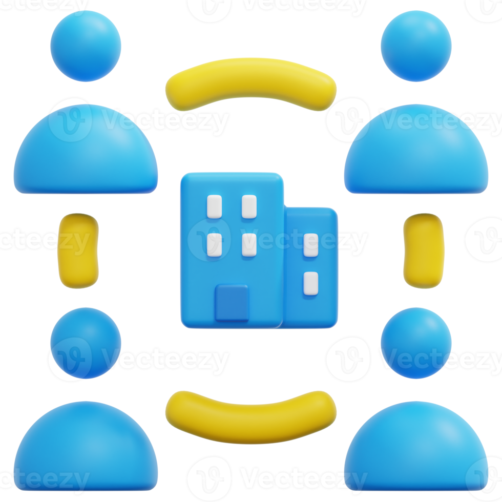 company 3d render icon illustration png