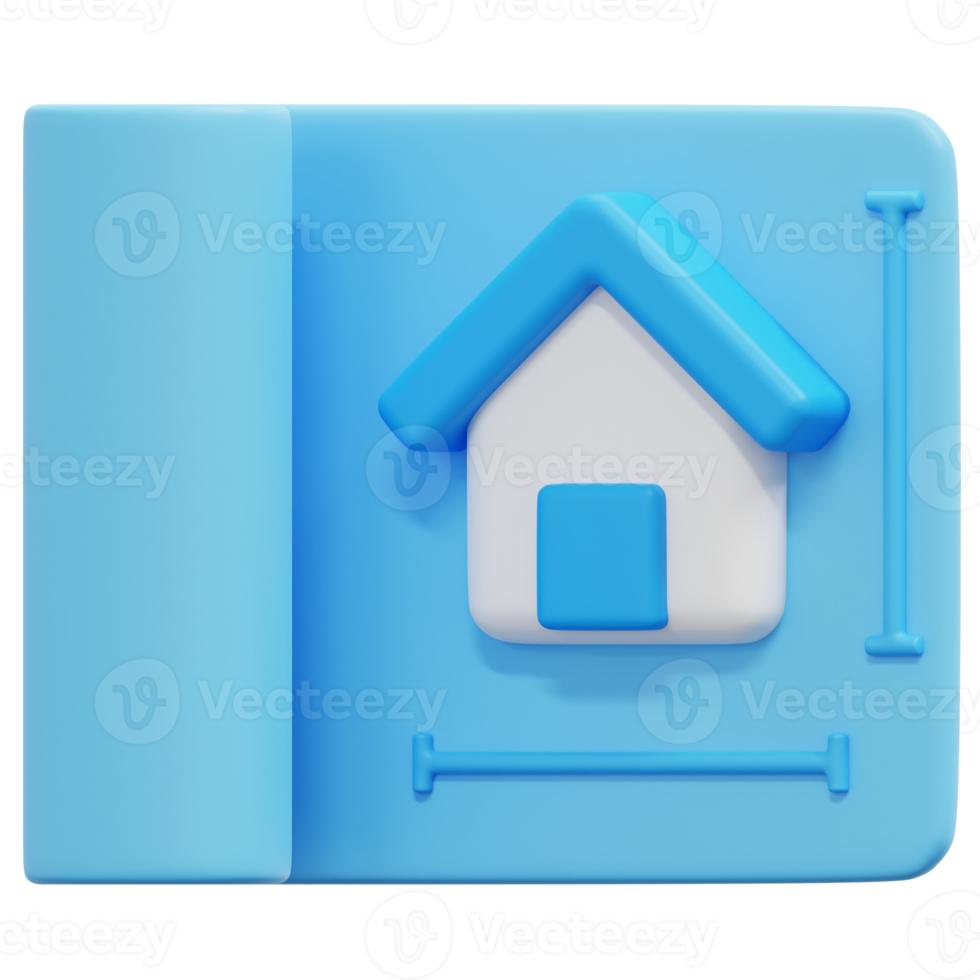 blueprint 3d render icon illustration png