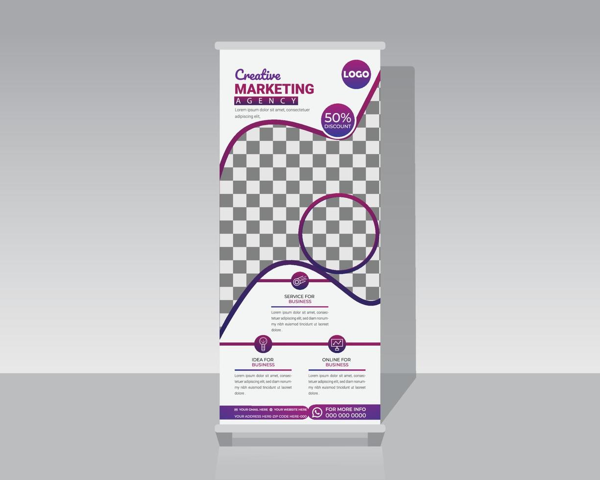 Business or Corporate Marketing Roll Up Banner vector