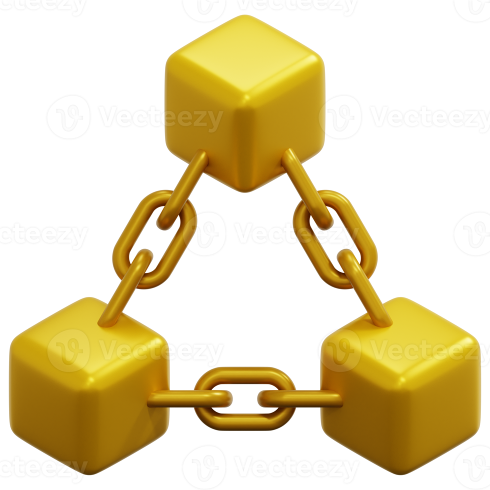 ilustração de ícone de renderização 3d blockchain png