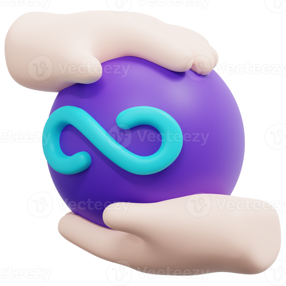 Infinity 3d render icon illustration png